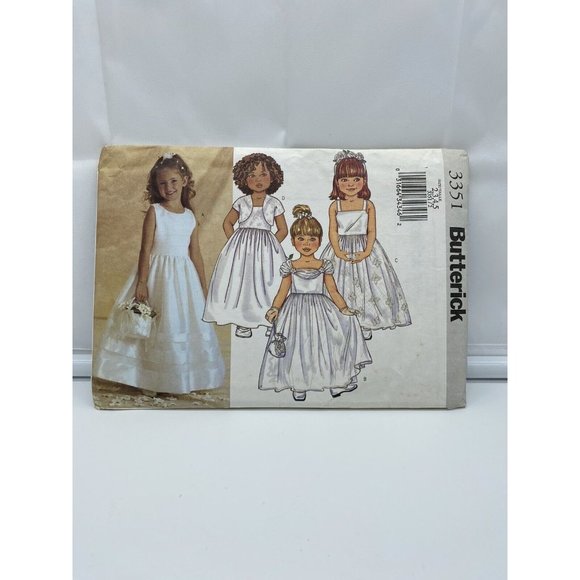 Butterick 3351 Girls Jacket Dress Sewing Pattern - 2-3-4-5 Formal Church Wedding - Picture 1 of 2